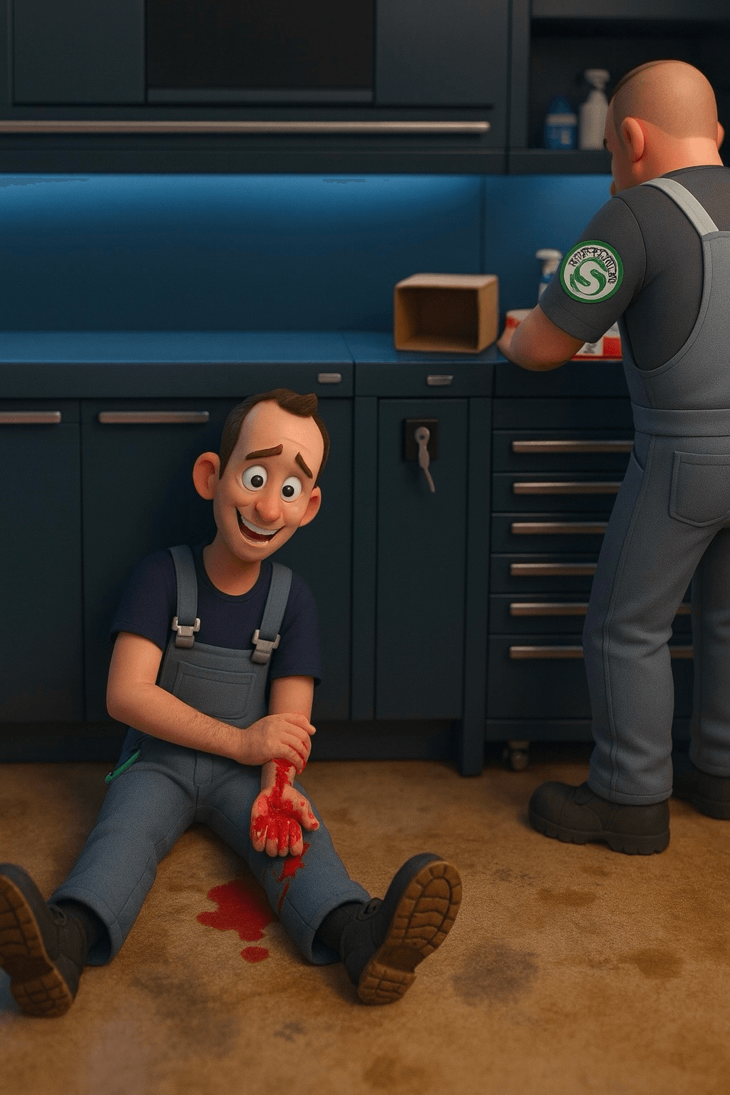 Formation Sauveteur Secouriste du Travail : participants en tenue professionnelle pratiquant des gestes de premiers secours dans un environnement de travail