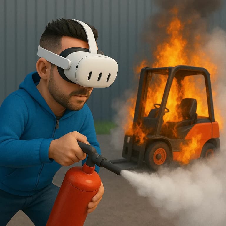 Formateur et participant en discussion lors d'une formation équipier de première intervention en réalité virtuelle