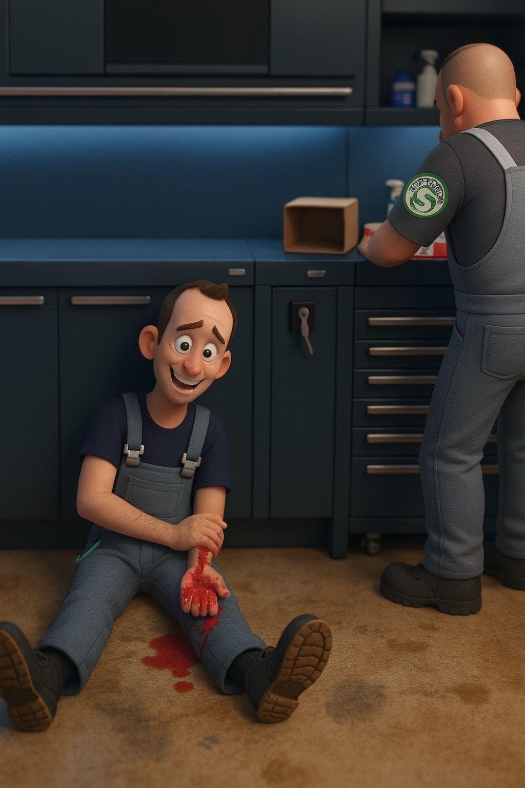 Formation Sauveteur Secouriste du Travail : participants en tenue professionnelle pratiquant des gestes de premiers secours dans un environnement de travail